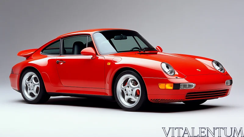 Bright red classic sports car glowing with timeless style.