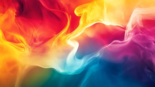 Multispectral flowing nebula gradient with luminous color plumes.