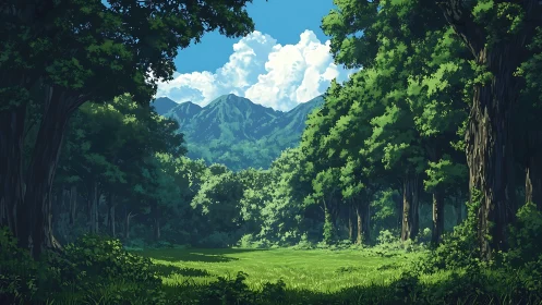 Forest Valley with Mountain Vista.