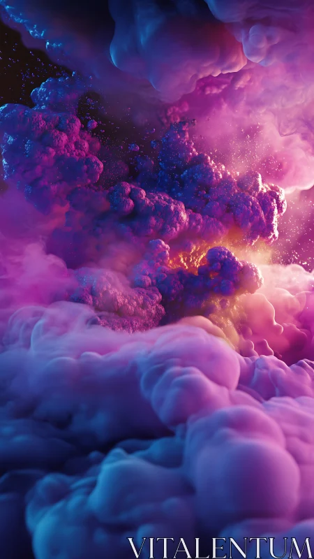 Volumetric nebula plumes with high‑contrast emissive core lighting