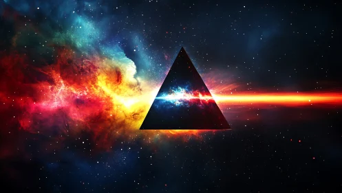 Cosmic triangle welcomes a radiant burst of colorful light