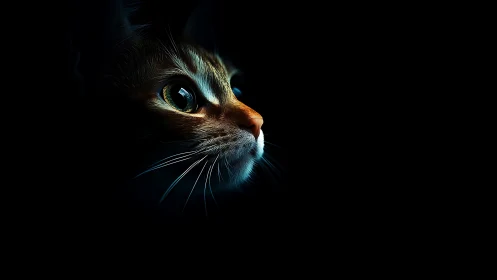 A Cat's Captivating Gaze in Golden Light.