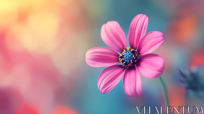 Pink Cosmos Bloom in Dreamy Light.