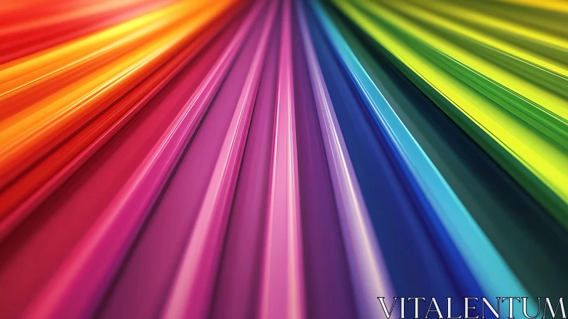 Vibrant rainbow color beams form glossy radial spectrum.