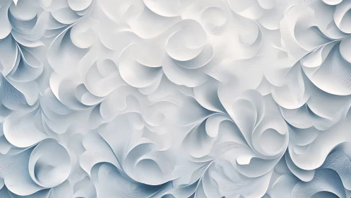 Curved layered white abstract pattern with subtle gradients.