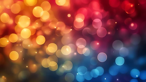 Vibrant Bokeh Light Circles on Colorful Gradient Background.