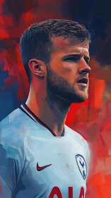 Bold football portrait celebrates focused matchday energy