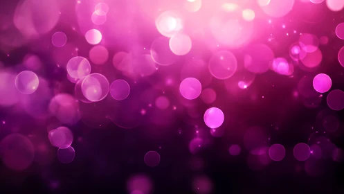 Dreamy pink bokeh lights glowing in a soft night haze.