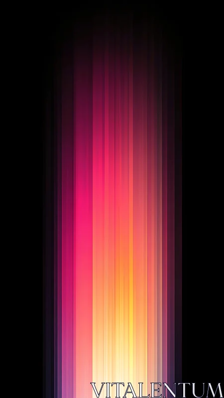 Vertical neon gradient columns in luminous warm spectrum.