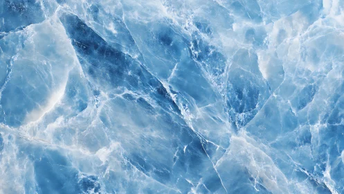 Blue marble stone surface with frosted crystalline veins.