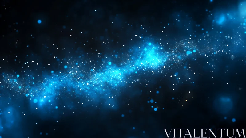 Starlit blue nebula river drifts quietly through velvet night