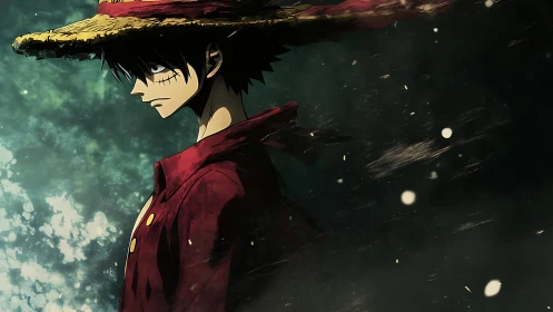 Anime profile portrait in dynamic atmospheric chiaroscuro.