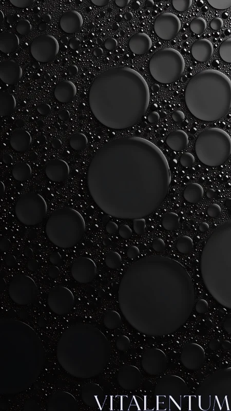 Dark liquid bubbles form minimalist geometric abstraction.