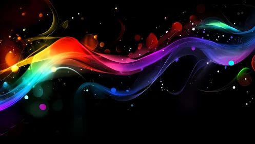 High-saturation multicolor light trails on deep black field