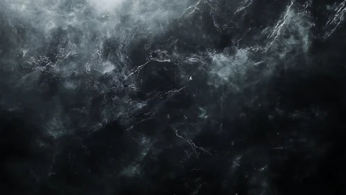 Dark cosmic nebula swirls with cold fractured light.