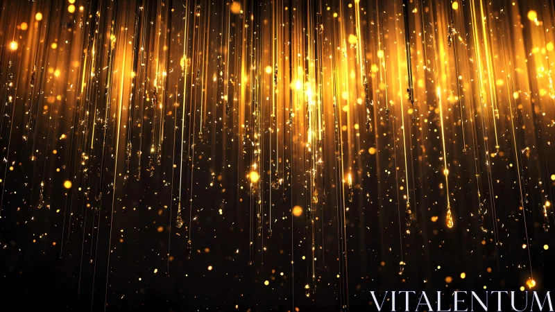 Glittering Golden Light Streaks Abstract Background Design.