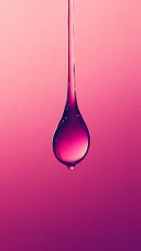 Macro capture of suspended magenta droplet on gradient field