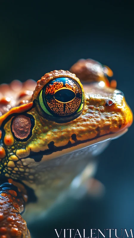 Macro study shows detailed close-up of a frog&rsquo;s patterned eye