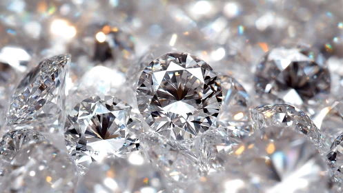 Optically precise macro study of brilliant cut loose diamonds.