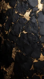 Black cracked texture with metallic gold vein highlights.