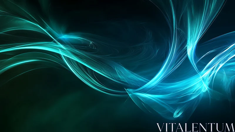 Luminescent cyan vector wavefronts in turbulent digital flow.