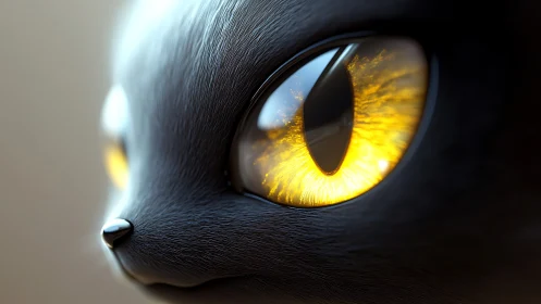 Golden Gaze: The Captivating Eyes of a Black Cat.