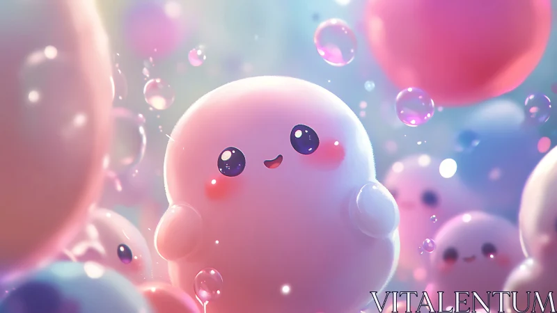 Bubble-cheeked puff sprite drifts through pastel daydreams.