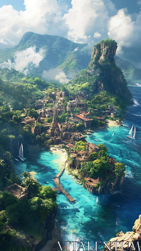 Emerald Citadel Crowned by Stone Giants.