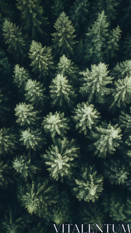 High-altitude aerial view maps dense conifer canopy structure