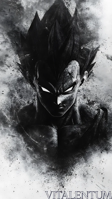 Shadow-charged warrior erupts from ink and shattered starlight.