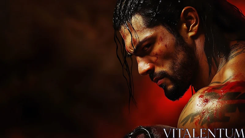 Battle-scarred warrior portrait uses dramatic rim lighting