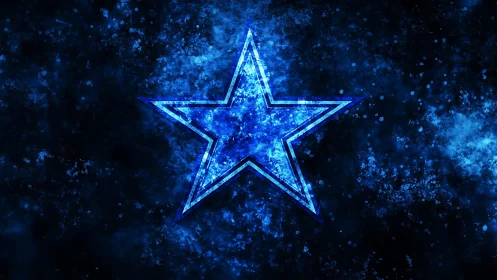 Luminous blue star glowing in a stormy cosmic haze.