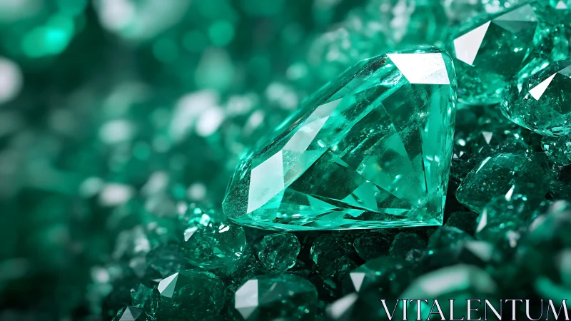 Macro gemstone close-up with faceted emerald-cut focus point.