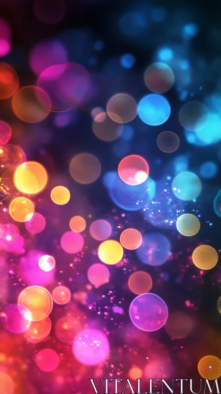Colorful bokeh lights shimmer in a dreamy abstract field.