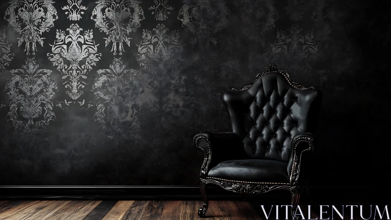 Velvet shadows and a regal black chair invite quiet stories.