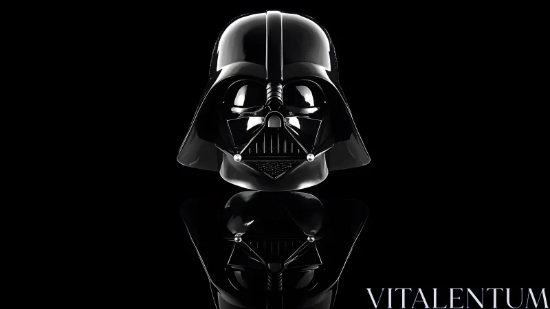 Darth Vader Helmet Portrait in Dramatic Black Studio Style.