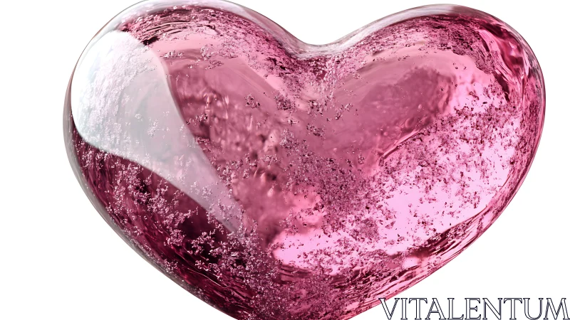 Crystalline Heart: Rose Quartz Dreams Captured in Glass.