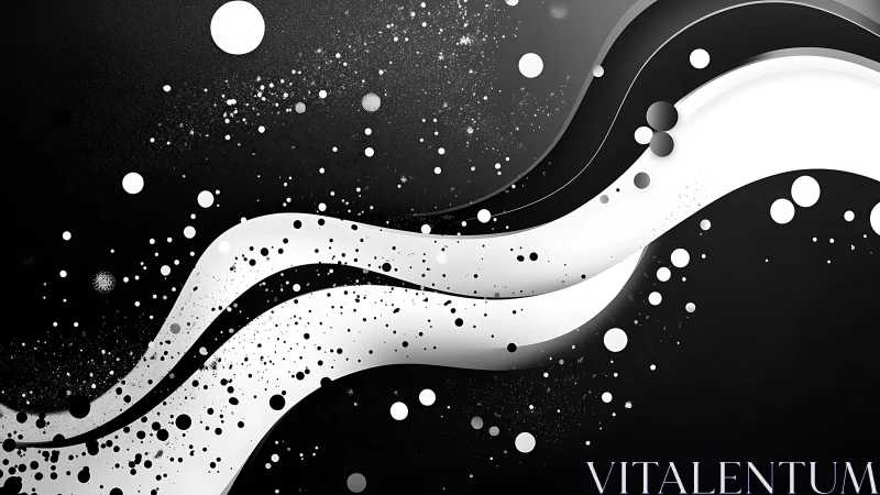 Monochrome starstream ribbons swirl through cosmic night.