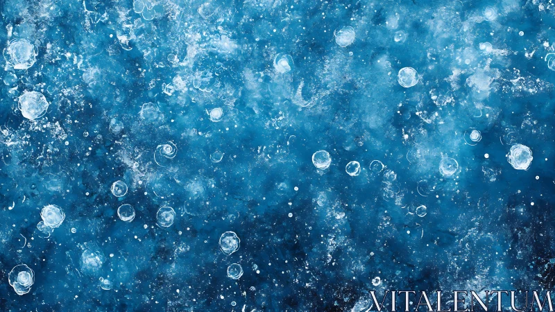 Starlit blue cosmos swirls gently with bright floating orbs