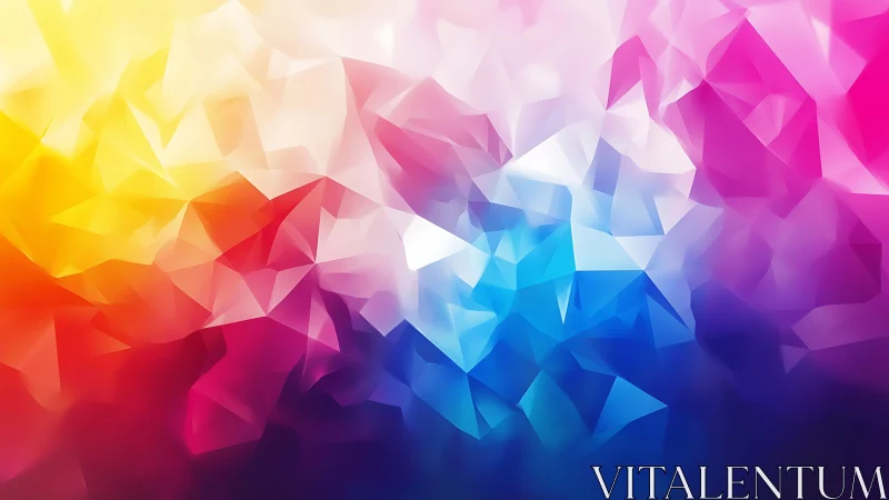 Prismatic low poly gradient with faceted geometric planes.