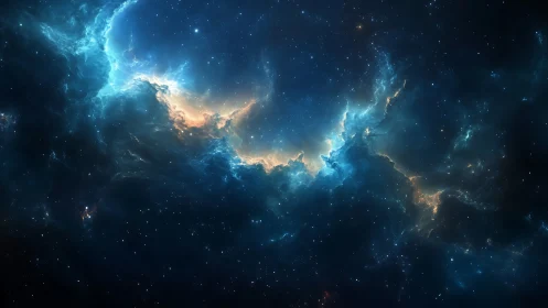 Ionized nebular filaments in high-latitude galactic starfield.