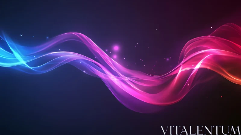 Neon light waves forming fluid abstract energy ribbon.