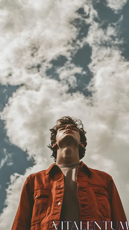 Sunlit daydream under roaming clouds and open sky.