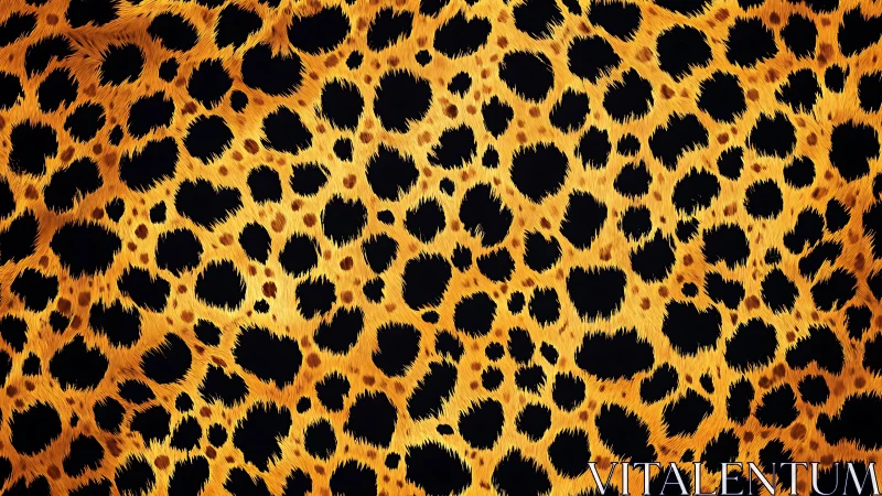 Leopard Spots Pattern: Yellow Orange Fur Texture.