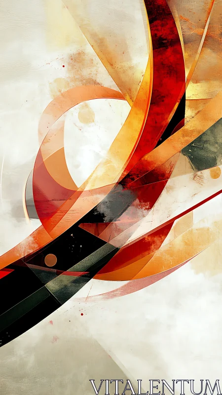 Dynamic crimson arcs over textured abstract light field.