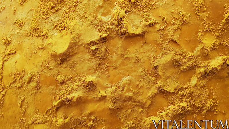 Macro study of granular yellow powder forming irregular relief surface