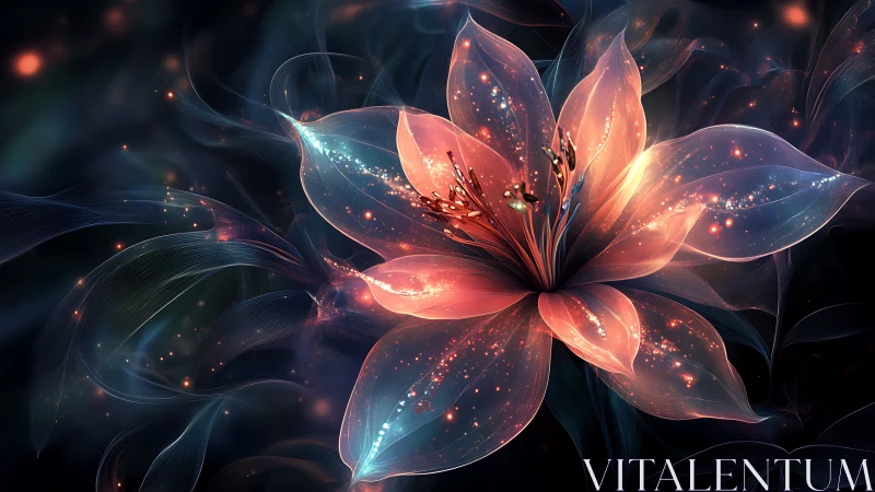 Translucent luminous flower rendered with spectral glow dynamics