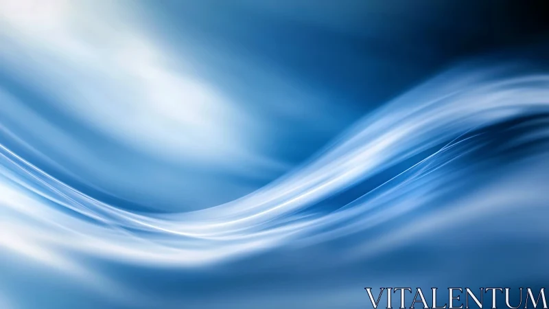 Blue abstract flowing lines with soft gradient curves.
