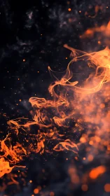 Inferno Ignited: Roaring Flames Against Shadows.