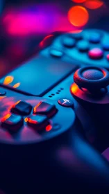 Gaming controller illuminated with neon lighting effects